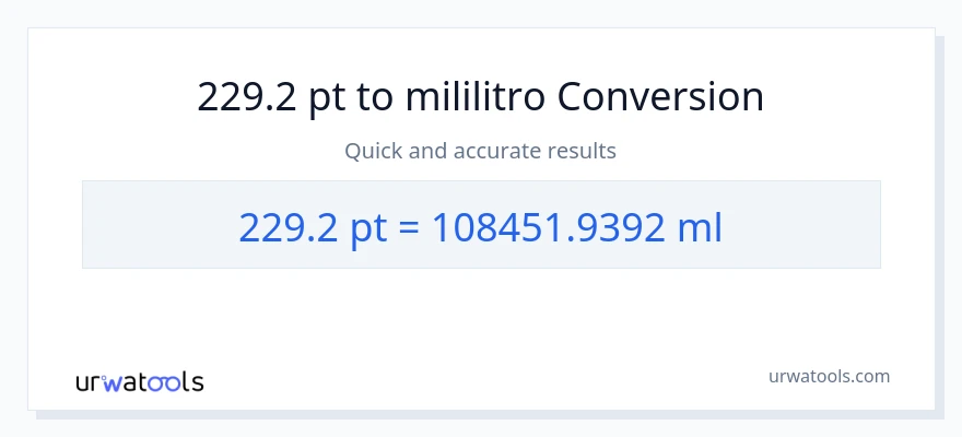 229.2 Pints patungong mga mililitro na conversion