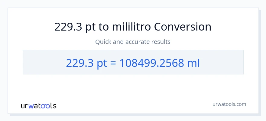 229.3 Pints patungong mga mililitro na conversion
