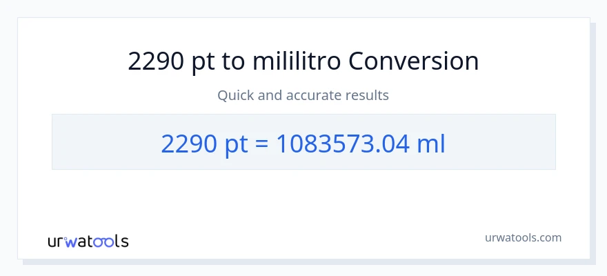 2290 Pints patungong mga mililitro na conversion
