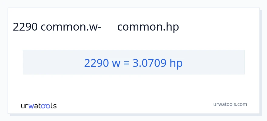 2290 վատտ-ից ձիաուժ փոխակերպում
