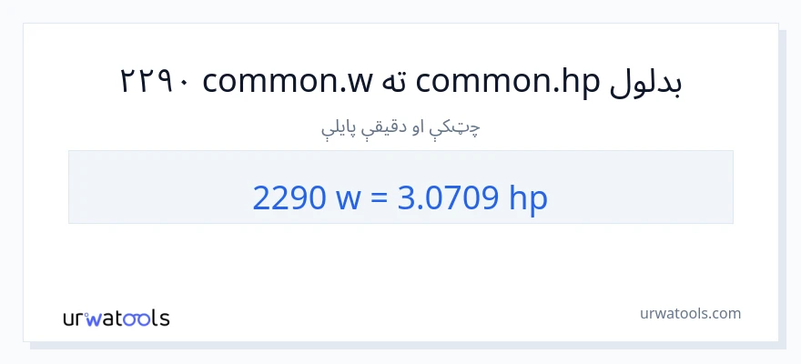 2290 واټونه ته هارس پاور بدلون