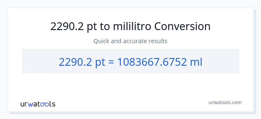 2290.2 Pints patungong mga mililitro na conversion