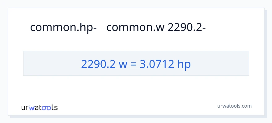 המרה של 2290.2 וואט ל- כּוֹחַ סוּס