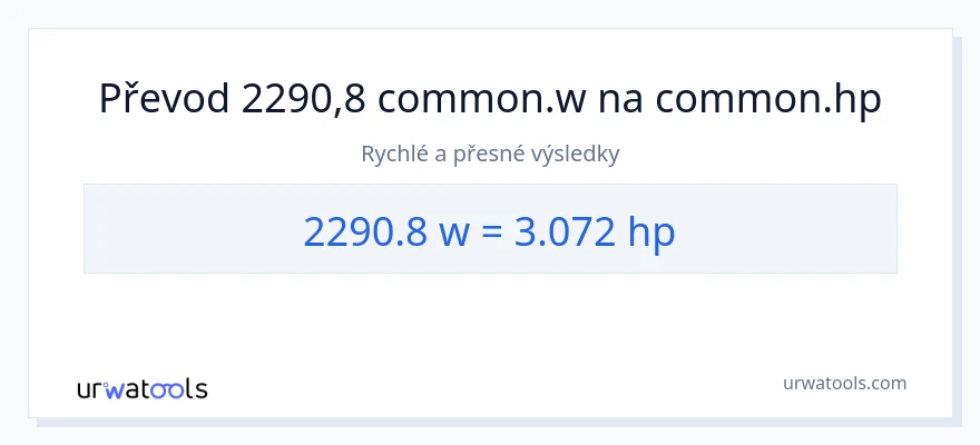 Konverze z watty na koňská síla: 2290.8