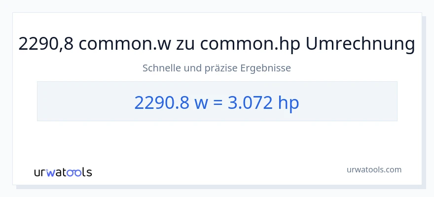 2290.8 Watt zu PS Umwandlung