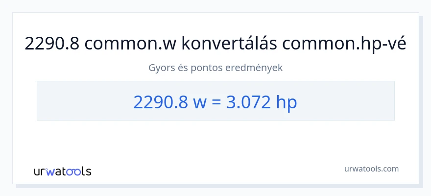 2290.8 watt - lóerő konverzió