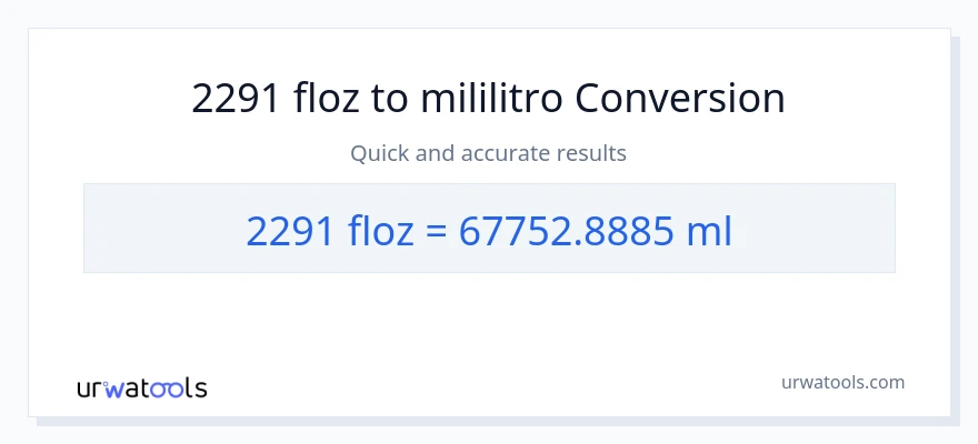 2291 mga onsa ng likido patungong mga mililitro na conversion