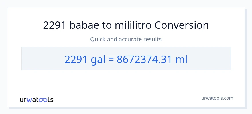 2291 Mga galon patungong mga mililitro na conversion
