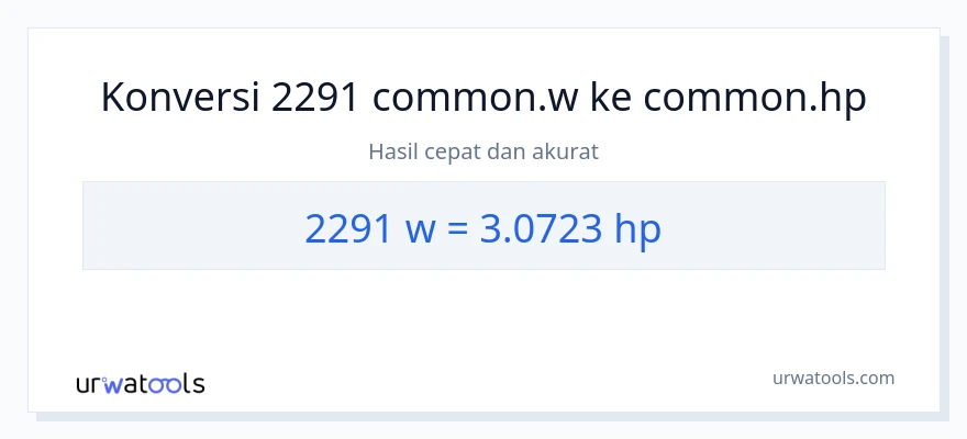 Konversi 2291 watt ke daya kuda