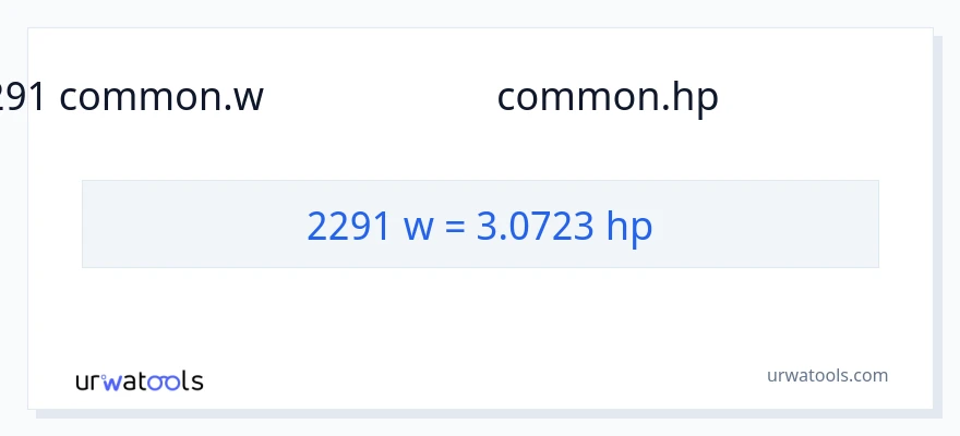 2291 வாட்ஸ் இலிருந்து குதிரைத்திறன் வரை மாற்றம்