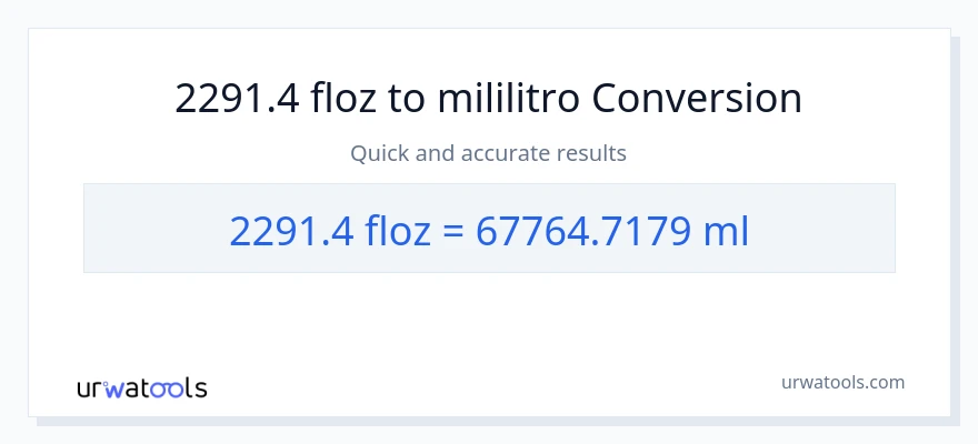 2291.4 mga onsa ng likido patungong mga mililitro na conversion