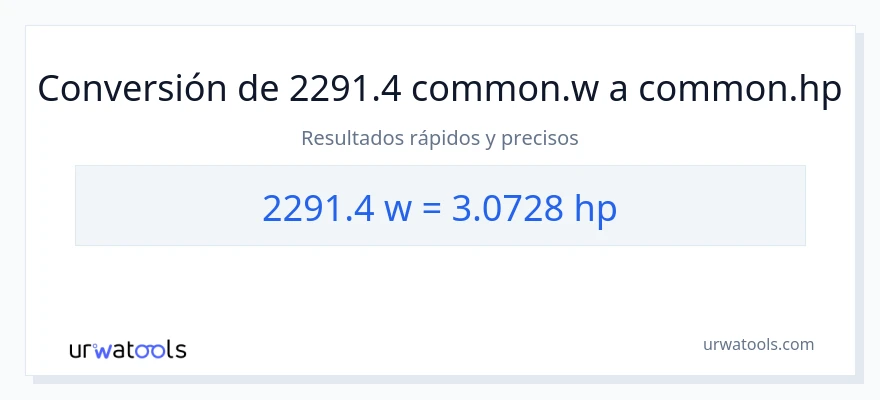 Conversión de 2291.4 vatios a caballo de fuerza