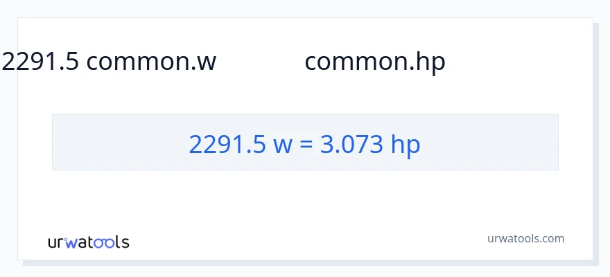 2291.5 వాట్స్ నుండి అశ్వశక్తి కు మార్పిడి