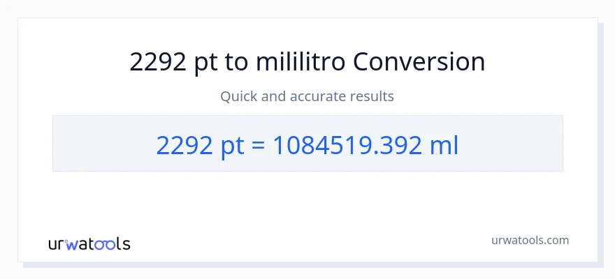 2292 Pints patungong mga mililitro na conversion