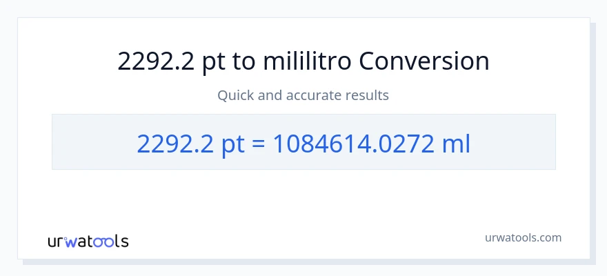 2292.2 Pints patungong mga mililitro na conversion