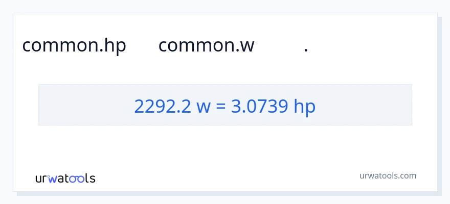 تبدیل 2292.2 وات به اسب بخار