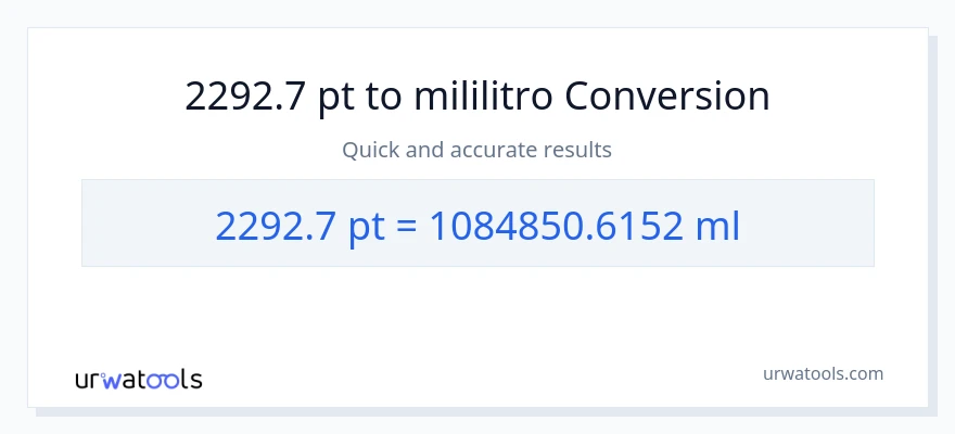 2292.7 Pints patungong mga mililitro na conversion