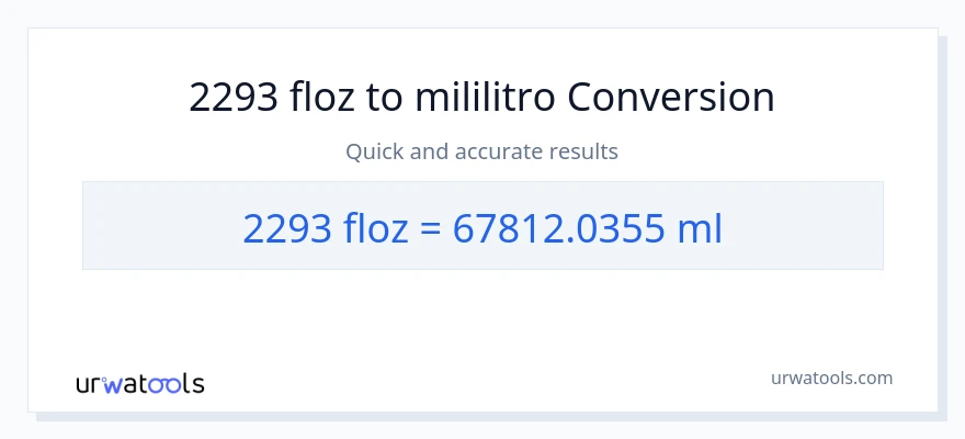 2293 mga onsa ng likido patungong mga mililitro na conversion