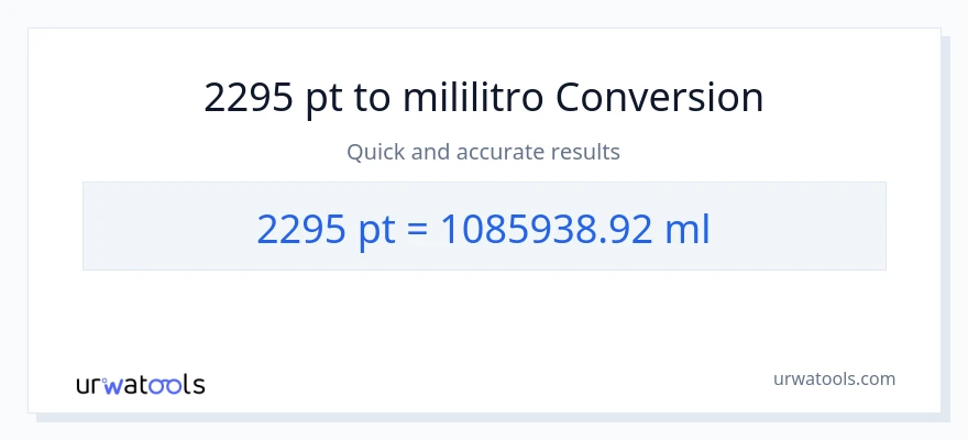2295 Pints patungong mga mililitro na conversion