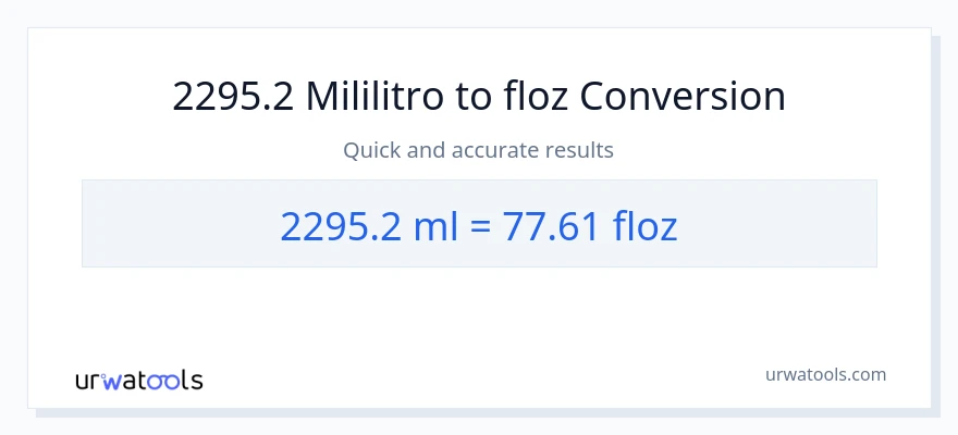 2295.2 mga mililitro patungong mga onsa ng likido na conversion