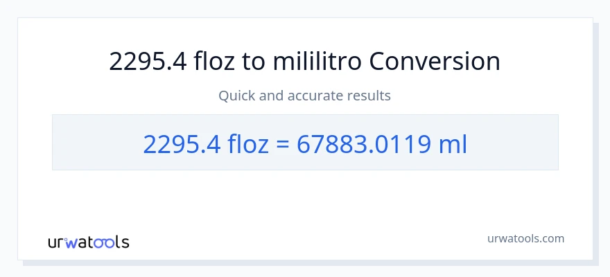2295.4 mga onsa ng likido patungong mga mililitro na conversion