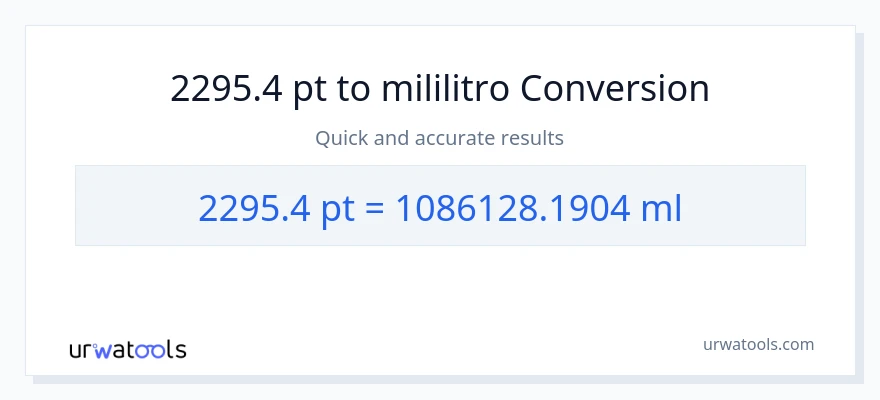 2295.4 Pints patungong mga mililitro na conversion