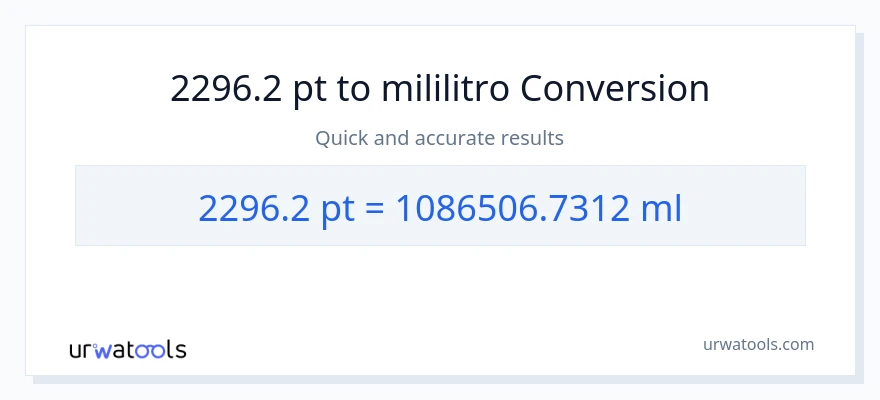2296.2 Pints patungong mga mililitro na conversion