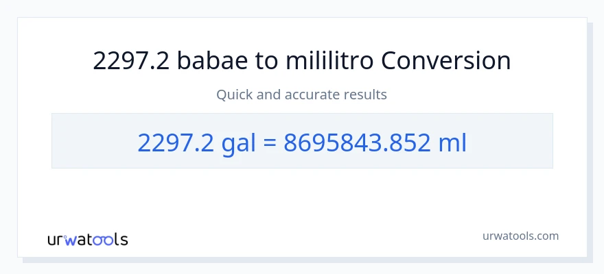 2297.2 Mga galon patungong mga mililitro na conversion