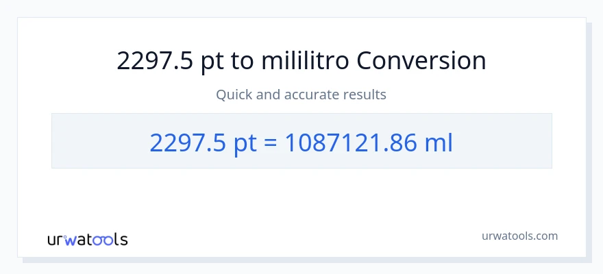 2297.5 Pints patungong mga mililitro na conversion