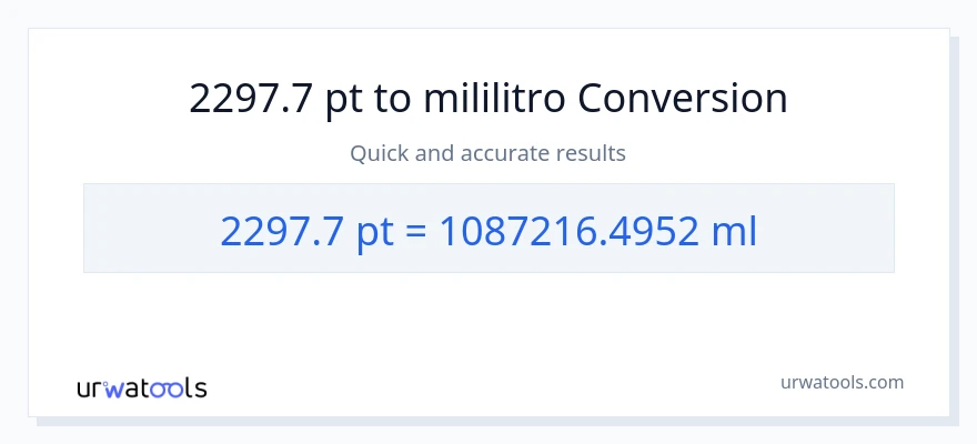 2297.7 Pints patungong mga mililitro na conversion