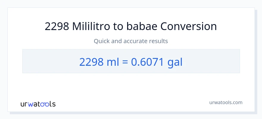 2298 mga mililitro patungong Mga galon na conversion