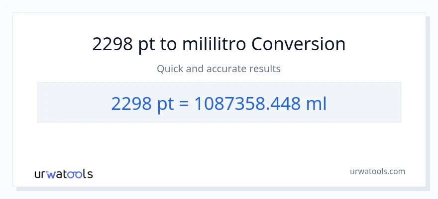 2298 Pints patungong mga mililitro na conversion