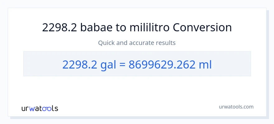 2298.2 Mga galon patungong mga mililitro na conversion