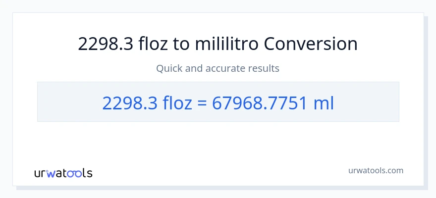 2298.3 mga onsa ng likido patungong mga mililitro na conversion