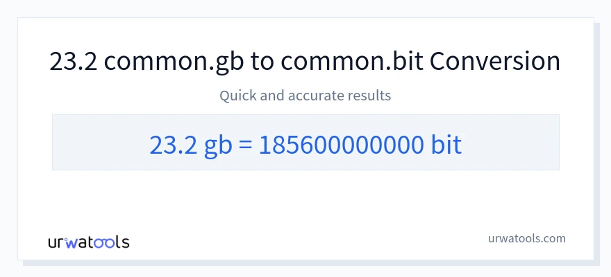 23.2 Gigabytes에서 Bits으로의 변환