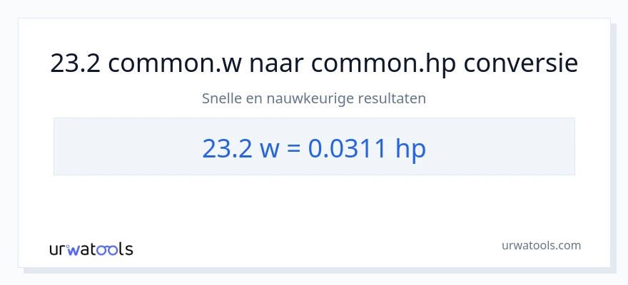 23.2 watt naar paardenkracht conversie