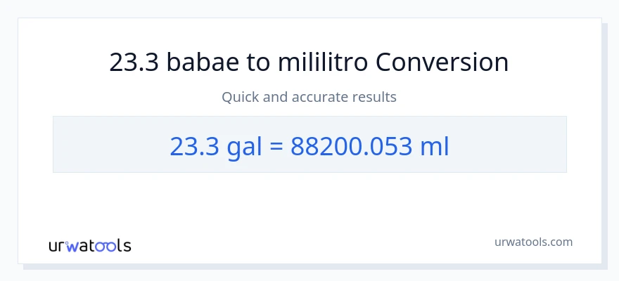 23.3 Mga galon patungong mga mililitro na conversion
