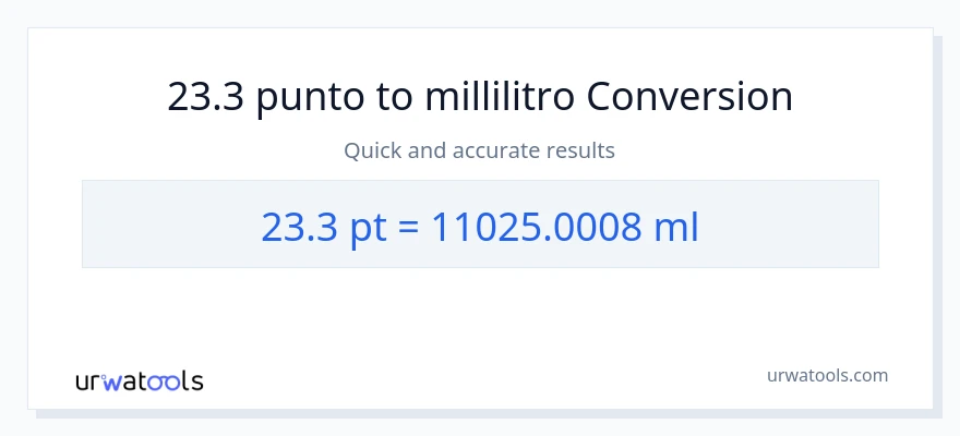 Conversione da 23.3 Pints a millilitri
