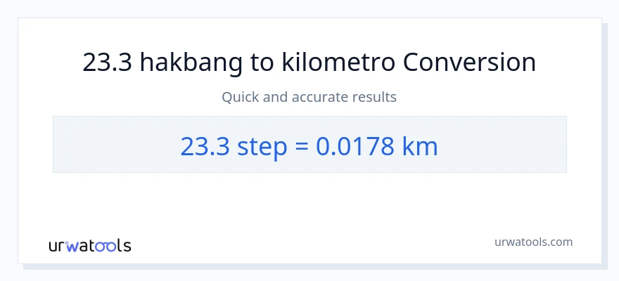 23.3 mga hakbang patungong Kilometro na conversion