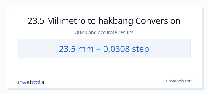 23.5 milimetro patungong mga hakbang na conversion
