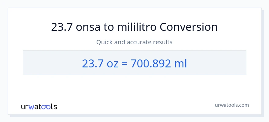 23.7 Mga onsa patungong mga mililitro na conversion