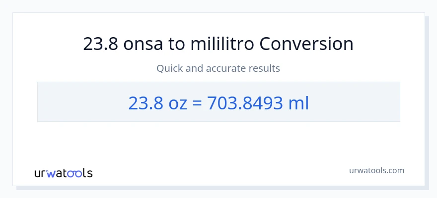 23.8 Mga onsa patungong mga mililitro na conversion