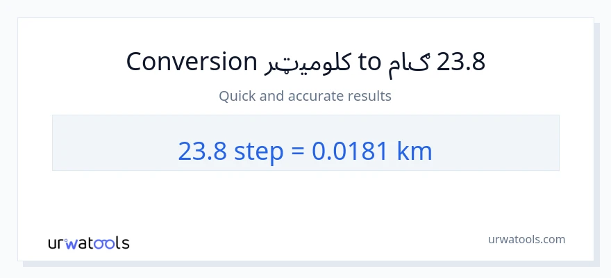 23.8 ګامونه ته کیلومتره بدلون