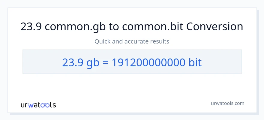 23.9 Gigabytes ൽ നിന്ന് Bits ലേക്ക് പരിവർത്തനം