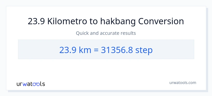 23.9 Kilometro patungong mga hakbang na conversion
