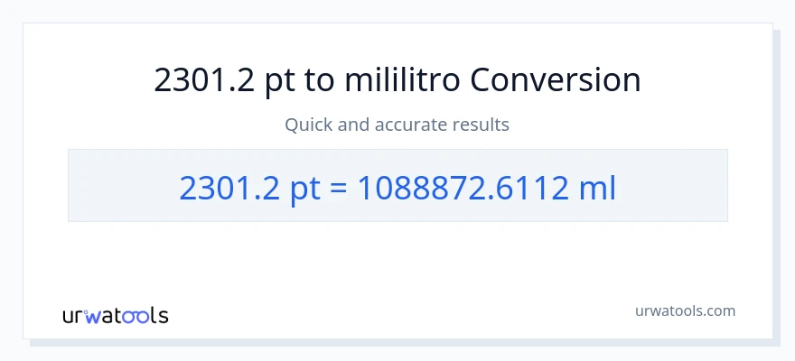 2301.2 Pints patungong mga mililitro na conversion