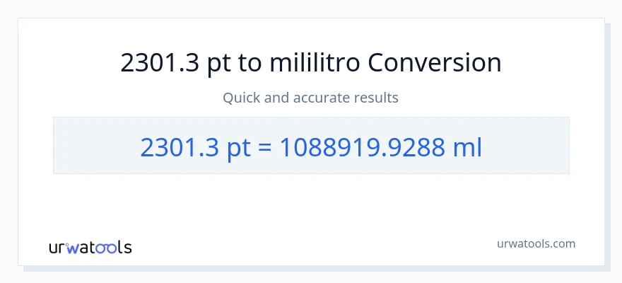 2301.3 Pints patungong mga mililitro na conversion