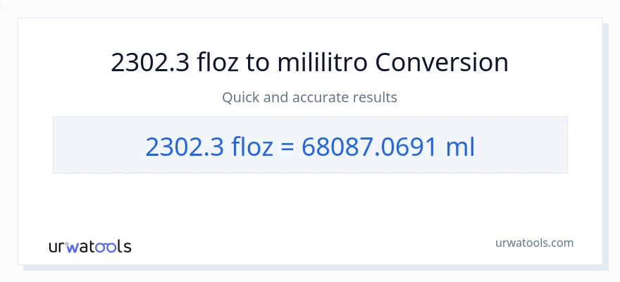 2302.3 mga onsa ng likido patungong mga mililitro na conversion