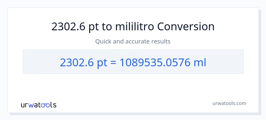 2302.6 Pints patungong mga mililitro na conversion