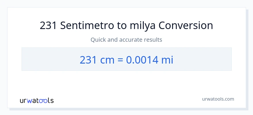 231 Mga Sentimetro patungong milya na conversion